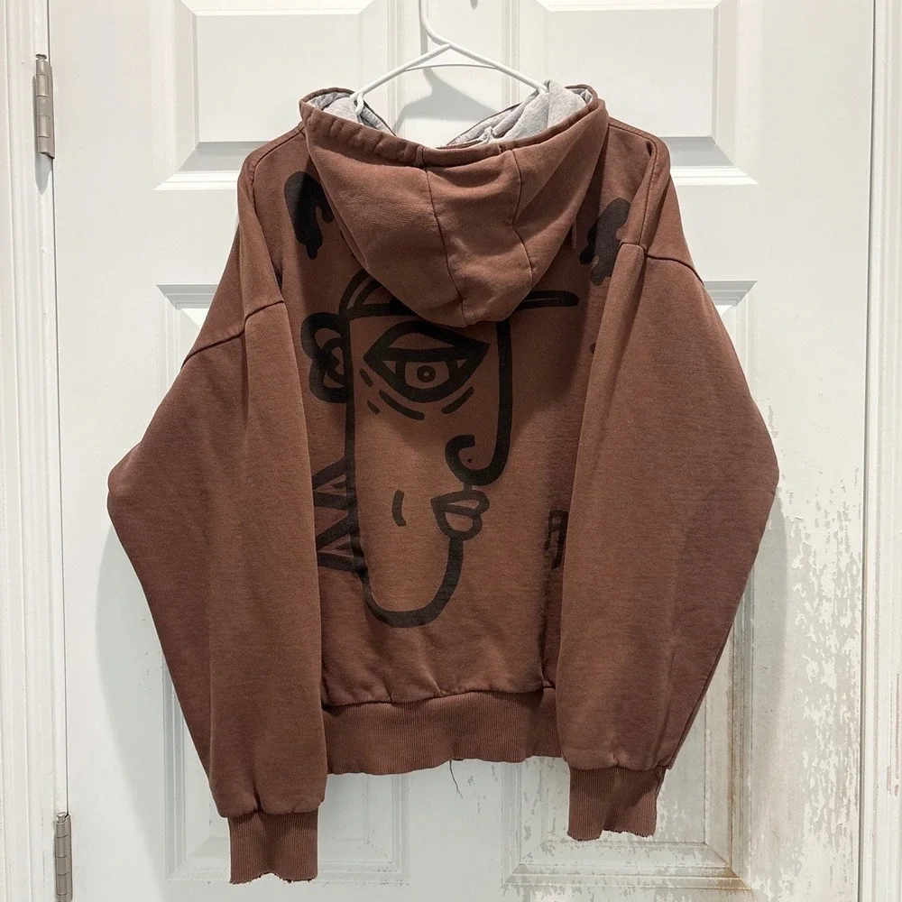 Vintage Dickies Thermal Lined Custom‎ Art Full Zip Hoodie Large